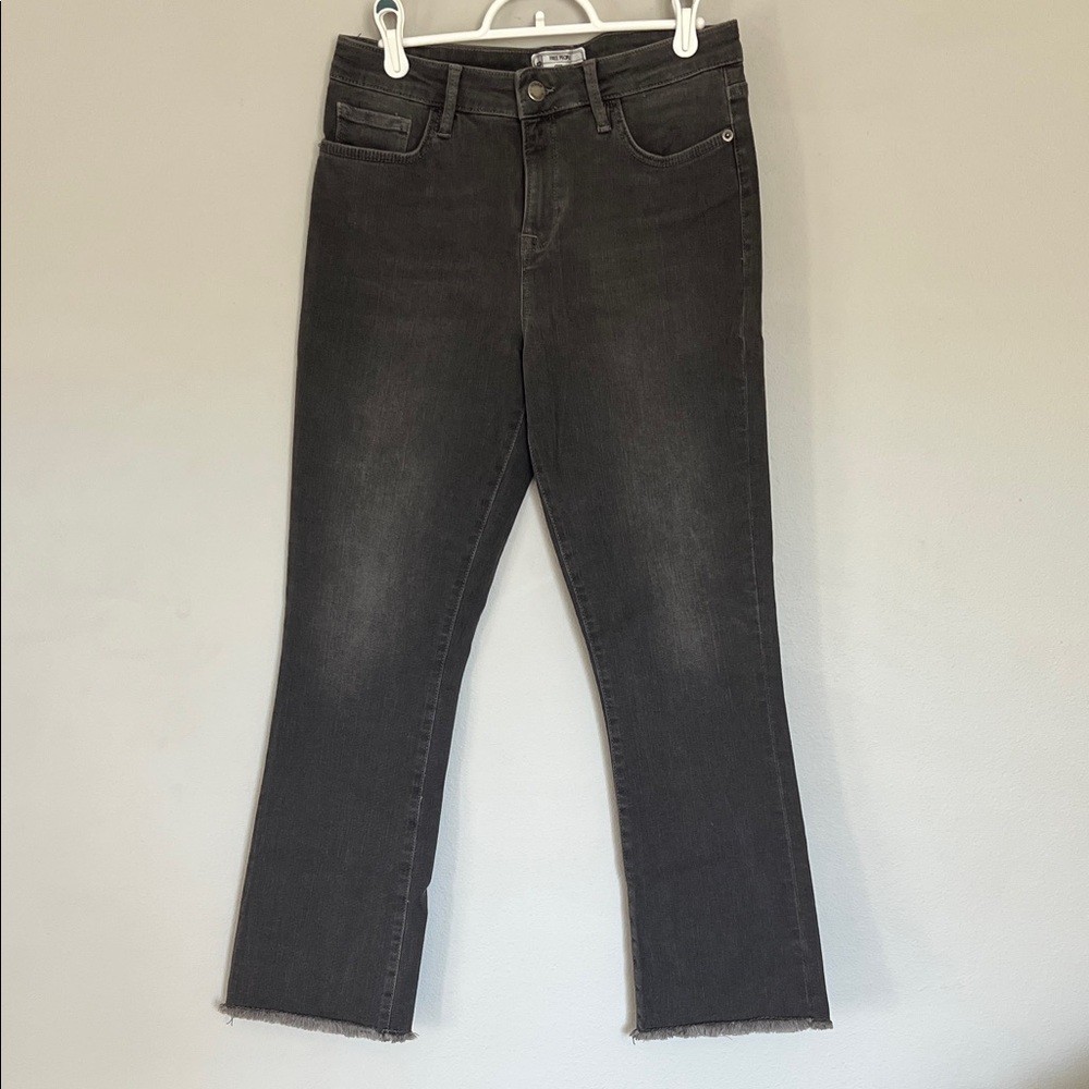 Free People Charcoal High waisted Straight Ankle Jeans